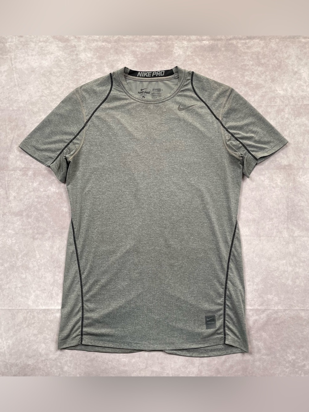 Nike Pro Combat Dri-Fit T-Shirt Mens M Gray Dri Fit Compression Active Gym